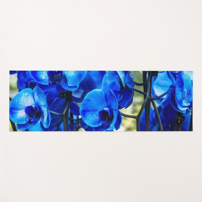 Blaue Orchideen Yogamatte (Vorderseite (Horizontal))