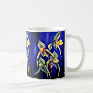 Blaue Orchideenmalerei Kaffeetasse