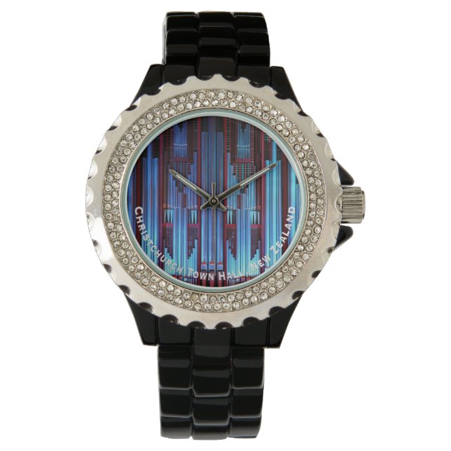 Blaue Orgelpfeife Armbanduhr (Vorderseite)