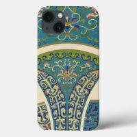 Blaue Orientalische Designs mit lächelnden Gesicht