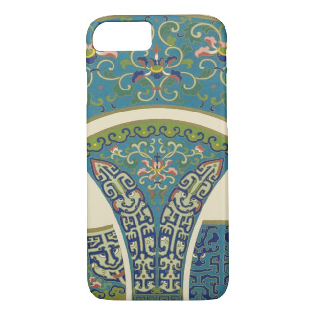 Blaue Orientalische Designs mit lächelnden Gesicht Case-Mate iPhone Hülle (Rückseite)