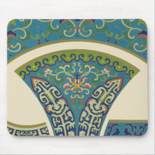 Blaue Orientalische Designs mit lächelnden Gesicht Mousepad