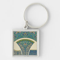 Blaue Orientalische Designs mit lächelnden Gesicht