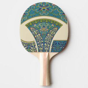 Blaue Orientalische Designs mit lächelnden Gesicht Tischtennis Schläger