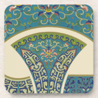Blaue Orientalische Designs mit lächelnden Gesicht