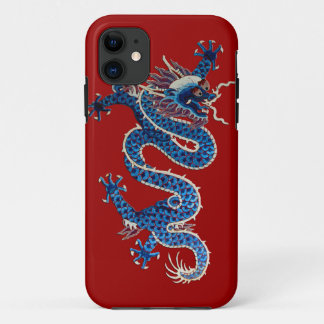 Blaue orientalische Dracheantike Chinesestickerei Case-Mate iPhone Hülle