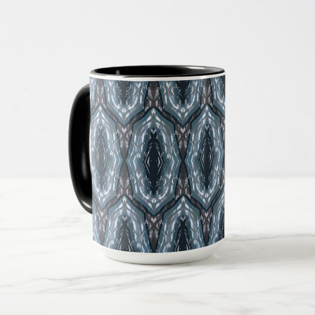 Blaue Orientalische Geometrie Tasse (Vorderseite Links)