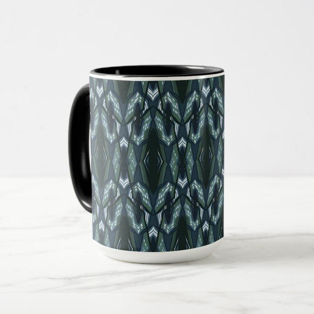 Blaue Orientalische Geometrie Tasse (Vorderseite Links)