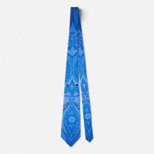 Blaue Orientalische Pfauen Vögel Krawatte