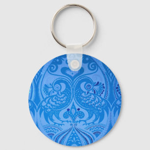 Blaue Orientalische Pfauen Vögel Schlüsselanhänger