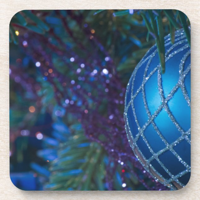 Blaue Ornament Getränkeuntersetzer (Vorderseite)