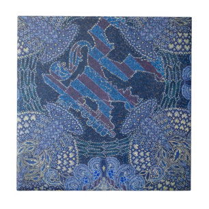 Blaue ornamentale Mosaikkunst, Deutschland Fliese