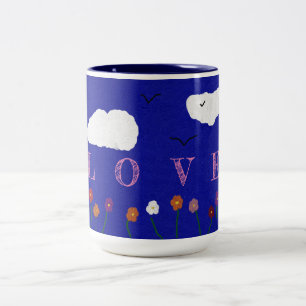 BLAUE OUTDOOR LIEBE KAFFEE TASSE, 15oz Zweifarbige Tasse