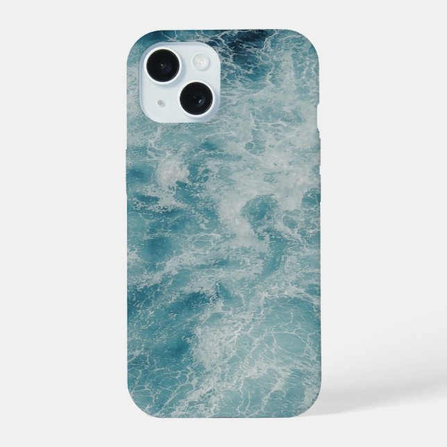 Blaue Ozean-Sommerstrandwellen  iPhone 15 Hülle (Rückseite)