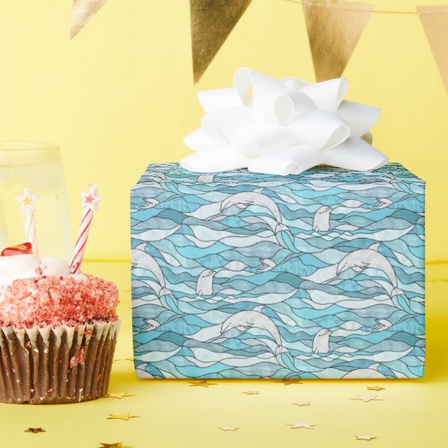 Blaue Ozeanklumpen Geschenkpapier (Geburtstagsparty)
