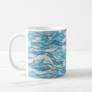 Blaue Ozeanklumpen Kaffeetasse