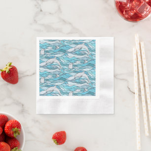 Blaue Ozeanklumpen Serviette