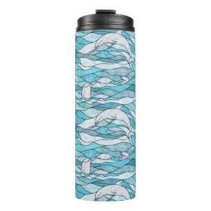 Blaue Ozeanklumpen Thermosbecher