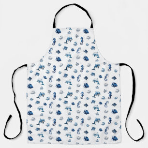 Blaue Ozeankreaturen von Wedgewood! Schürze