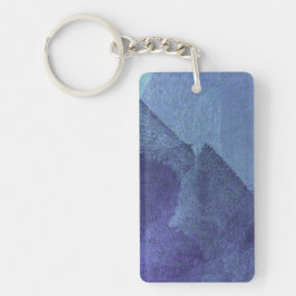 Blaue Ozeannatur abstrakte Malkunst Schlüsselanhänger