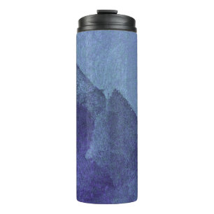 Blaue Ozeannatur abstrakte Malkunst Thermosbecher