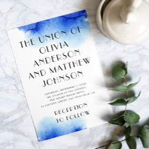 Blaue Ozeantypografie Minimalistische Hochzeit