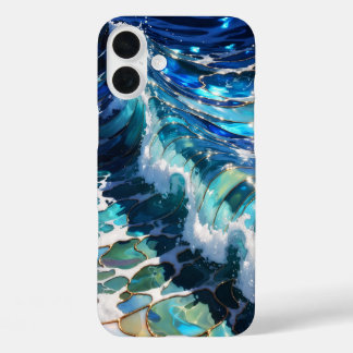 Blaue Ozeanwelle-Ästhetik-Handyhülle iPhone 16 Plus Hülle
