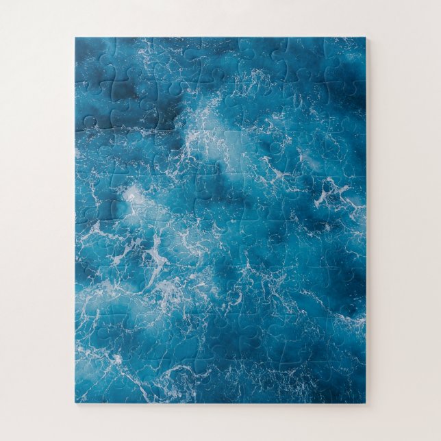 Blaue Ozeanwellen abstürzen Puzzle (Vertikal)