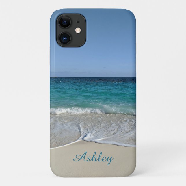 Blaue Ozeanwellen an einem karibischen Strand V2 Case-Mate iPhone Hülle (Rückseite)