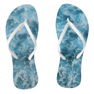 Blaue Ozeanwellen Flip Flops