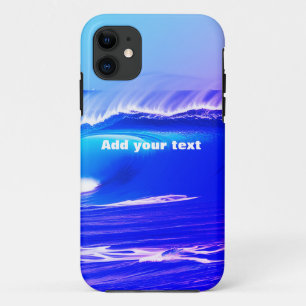 Blaue Ozeanwellen fügen Ihrem Text rosa Wasser ai Case-Mate iPhone Hülle