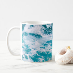 Blaue Ozeanwellen Kaffeetasse