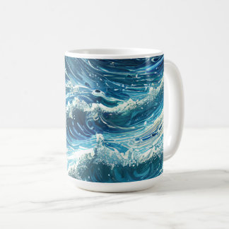 Blaue Ozeanwellen Kaffeetasse