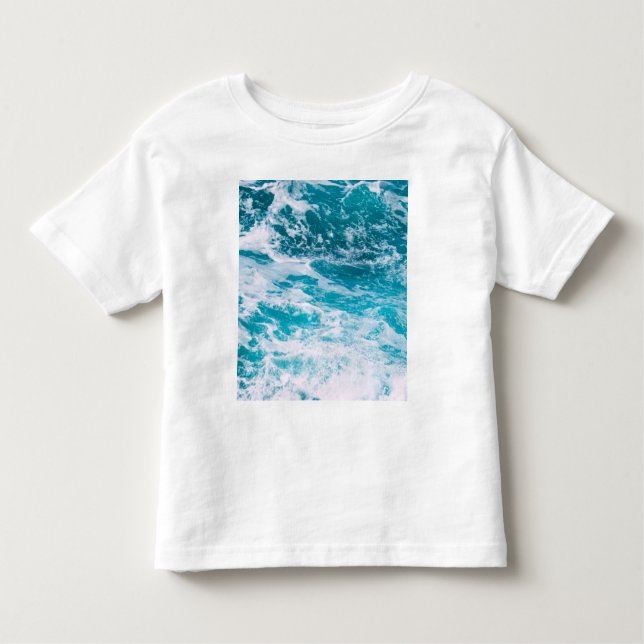Blaue Ozeanwellen Kleinkind T-shirt (Vorderseite)