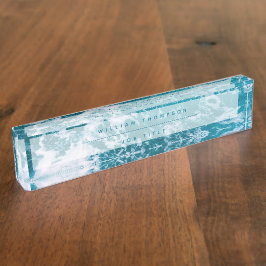 Blaue Ozeanwellen Namensplakette