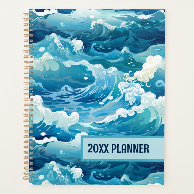 Blaue Ozeanwellen Planer (Vorderseite)