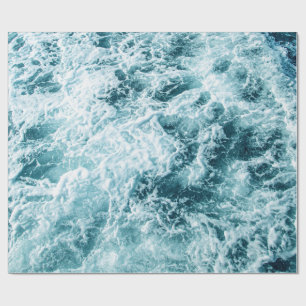 Blaue Ozeanwellen Textur Geschenkpapier