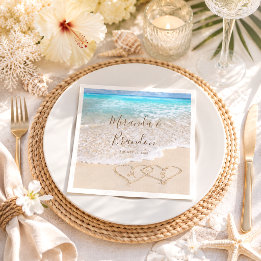 Blaue Ozeanwellen Tropische Strandhochzeit Serviette