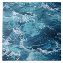 Blaue Ozeanwellen und Meeresgischt-Illustration