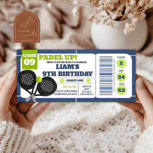 Blaue Padel Up Pickleball Geburtstagsticket