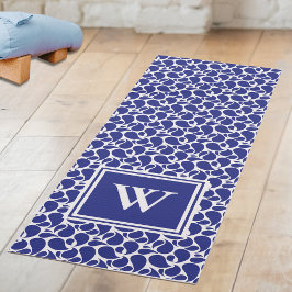 Blaue Paisley auf weißem Muster-Yogamatte Yogamatte
