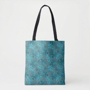 Blaue Paisley-Damask-Blumenmuster-Orientierung eth