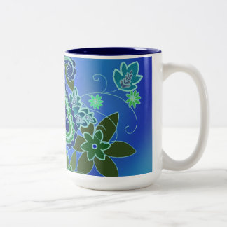 Blaue Paisley-Tasse Zweifarbige Tasse