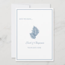 Blaue Palm Flat Save The Date Karte