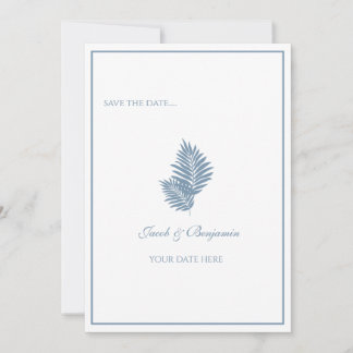 Blaue Palm Flat Save The Date Karte