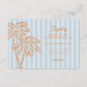 Blaue Palm Springs Pastell Strand Register Einlage Begleitkarte