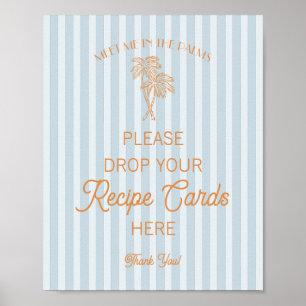 Blaue Palm Springs Strand teilen eine Rezept Braut Poster