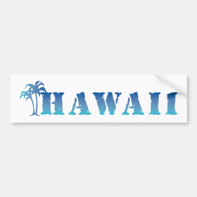 Blaue Palme Hawaiis Autoaufkleber (Vorne)