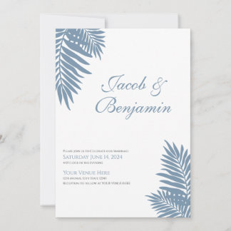 Blaue Palmwedding-Einladungsfeier Einladung