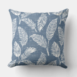 Blaue Palmwedel-Wurfkissen Kissen
